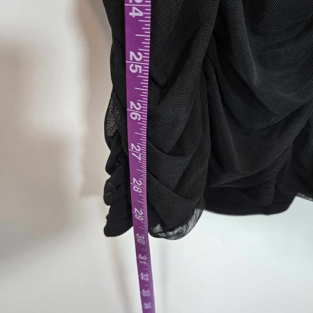 Torrid All Over Ruched Mesh Black Dress - Picture 4 of 4